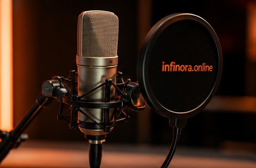 Großmembran-Mikrofon mit Popschutz im Studio