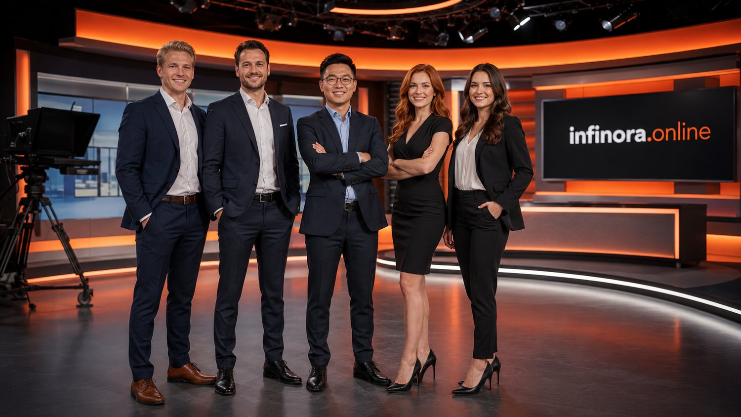 Das Team von infinora.online im Studio in Berlin
